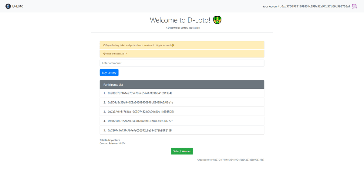 D-Loto(Lottery Application)